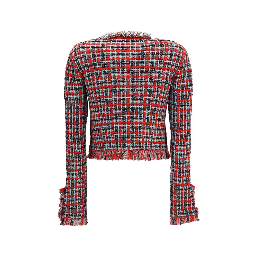 Red Cotton Full-Length Jacket