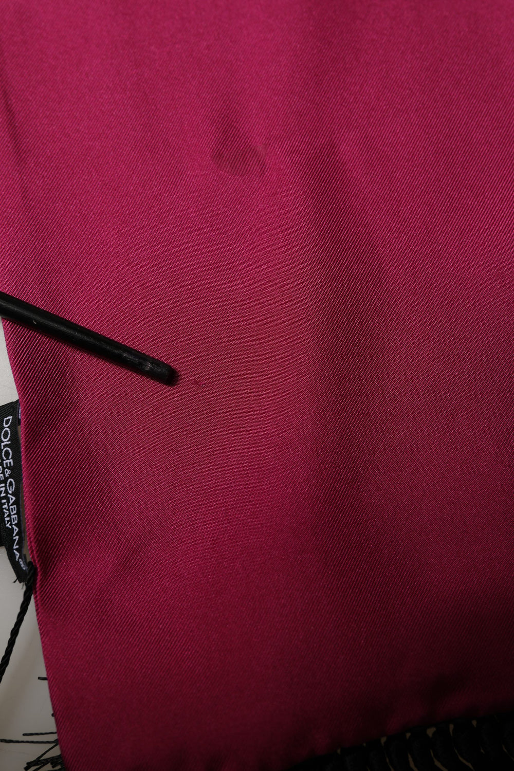 Men Burgundy Silk Fringed Lace Stole Scarf