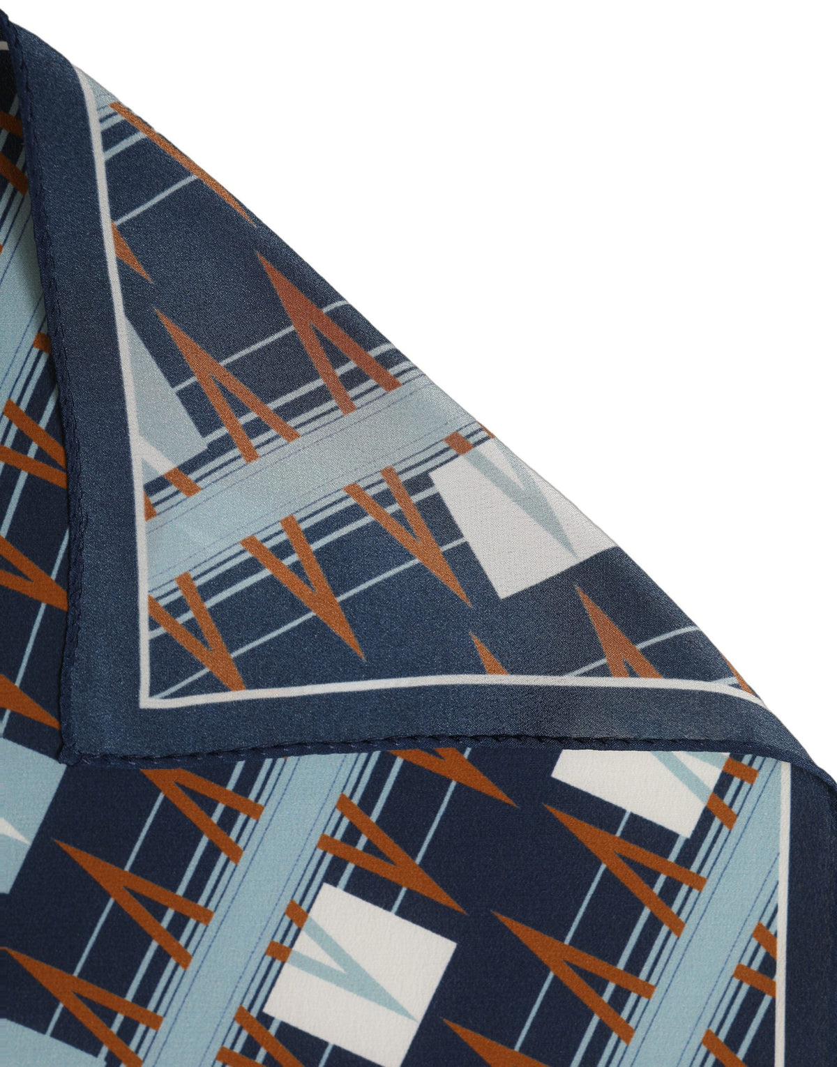 Navy Blue Abstract Square Pocket Foulard Scarf