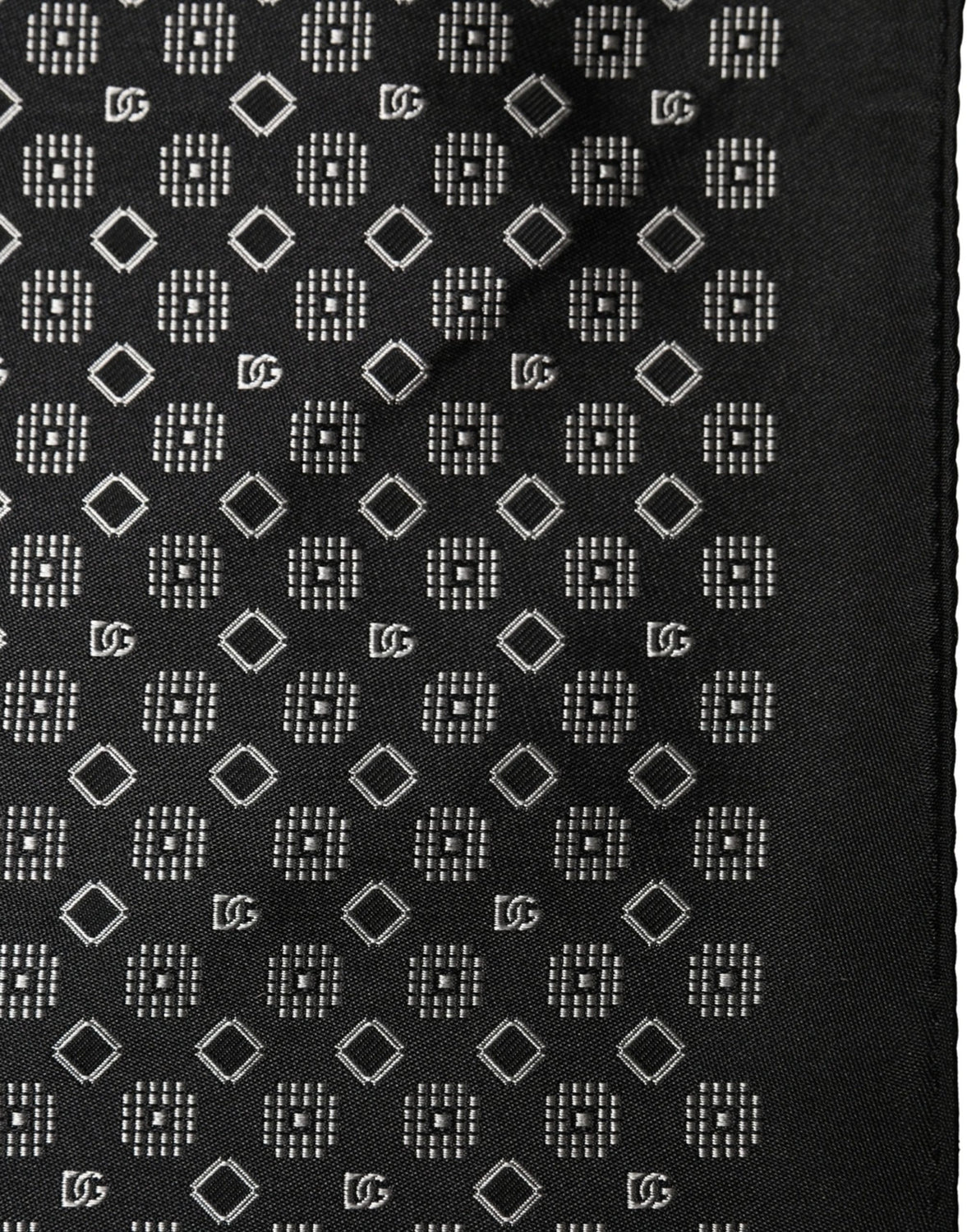 Black White Patterned Pocket Square Scarf