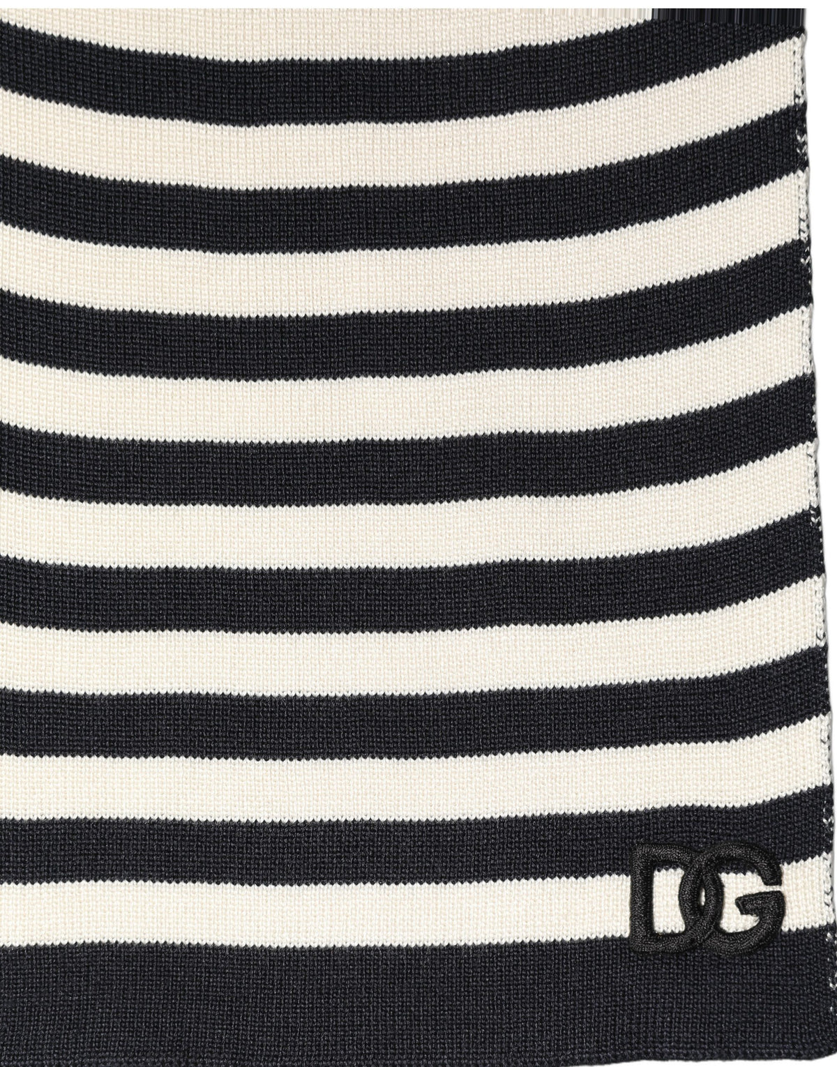Black White Stripes Silk Knitted Shawl Scarf