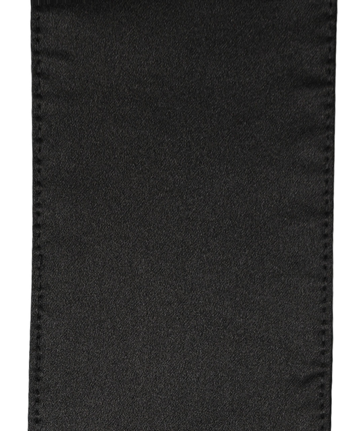 Black Satin Silk Skinny Fringed Shawl Scarf