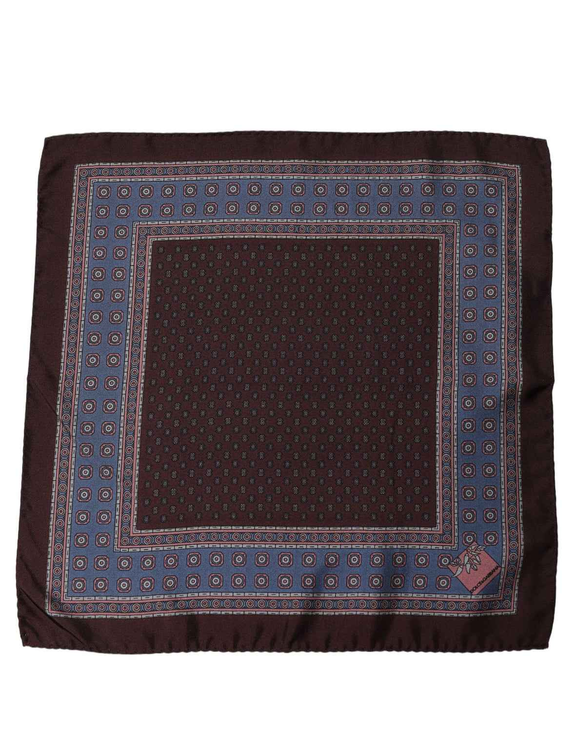 Maroon Geometric Handkerchief Pocket Scarf