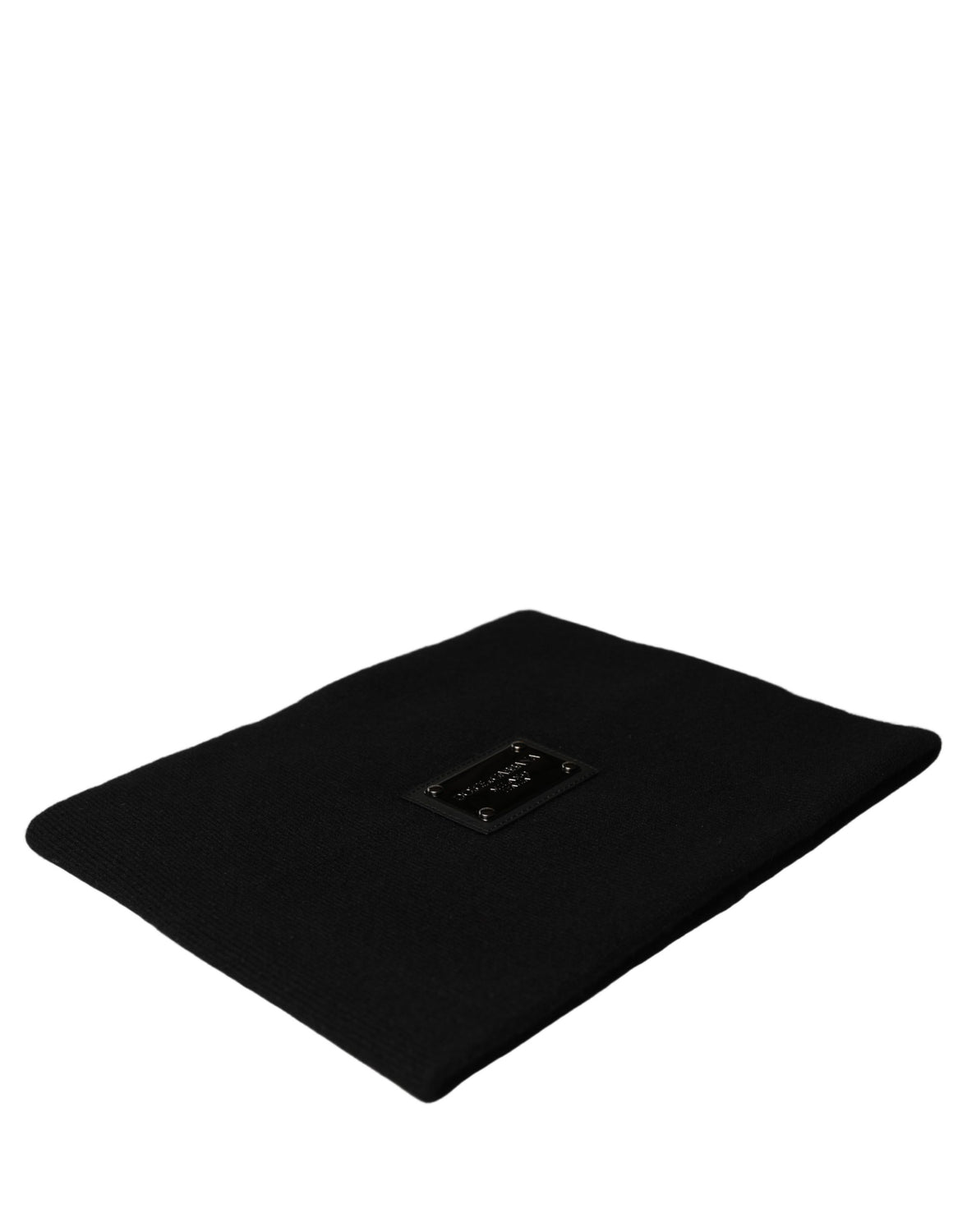 Black Cashmere Logo Plaque Neck Warmer Scarf
