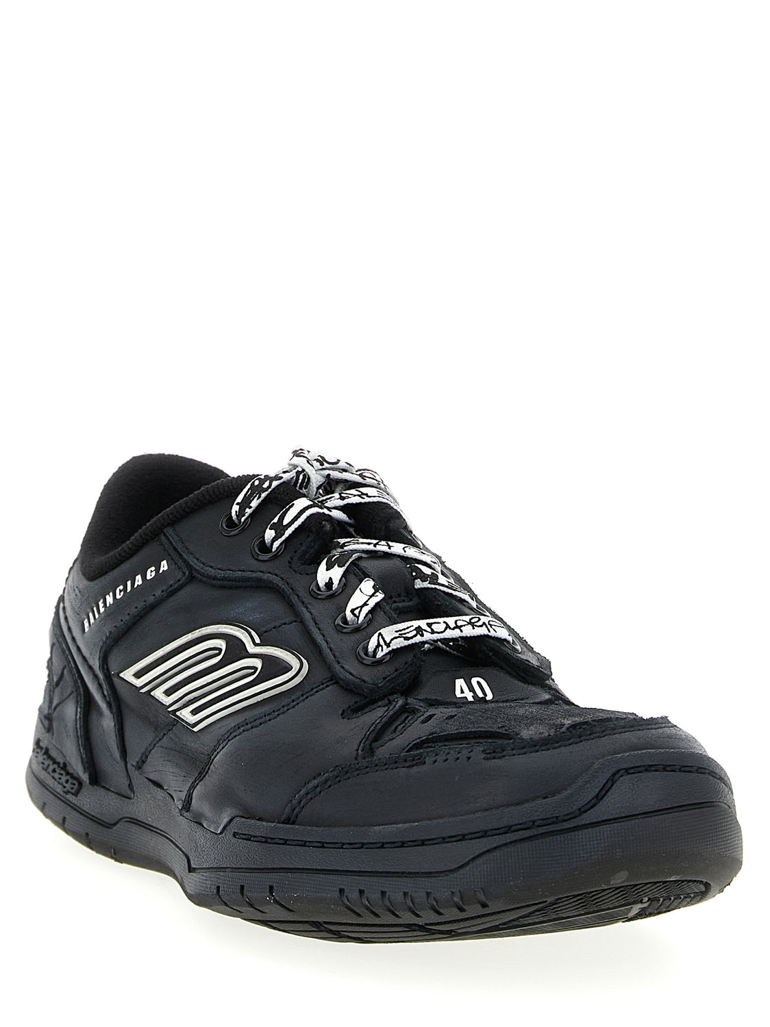 Black Calfskin Athletic Sneakers