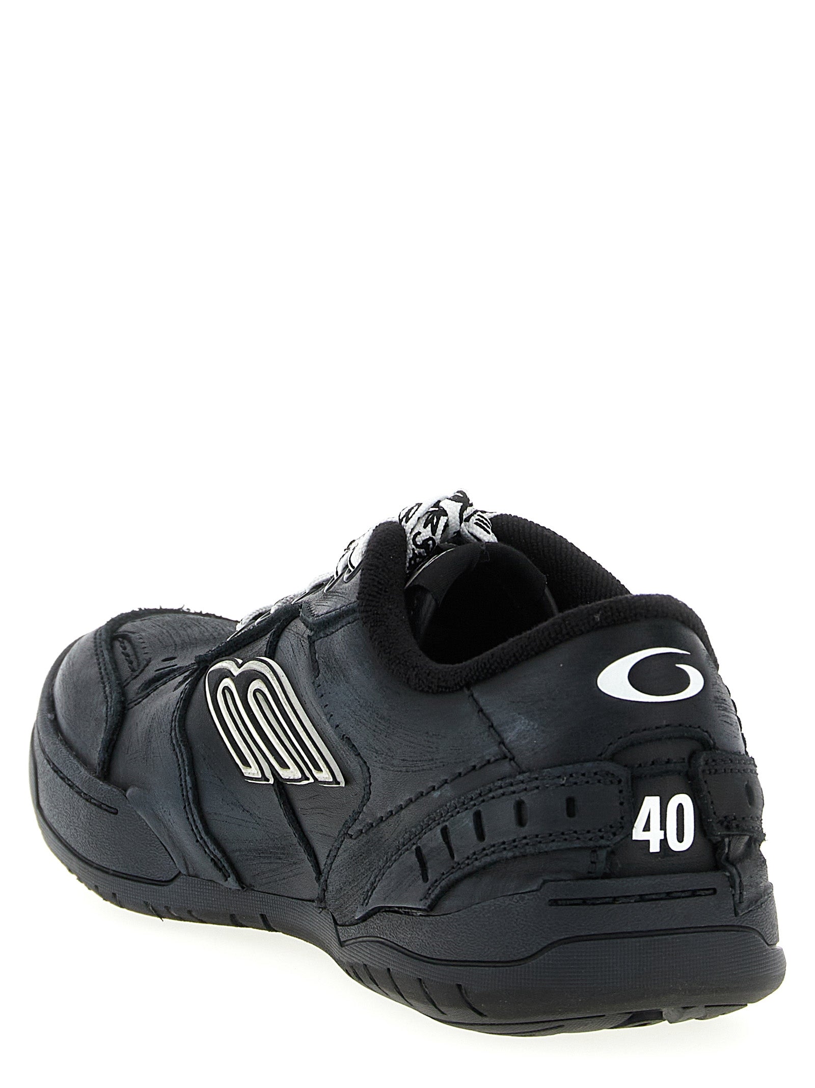 Black Calfskin Athletic Sneakers