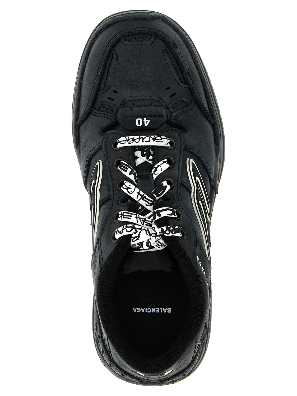 Black Calfskin Athletic Sneakers