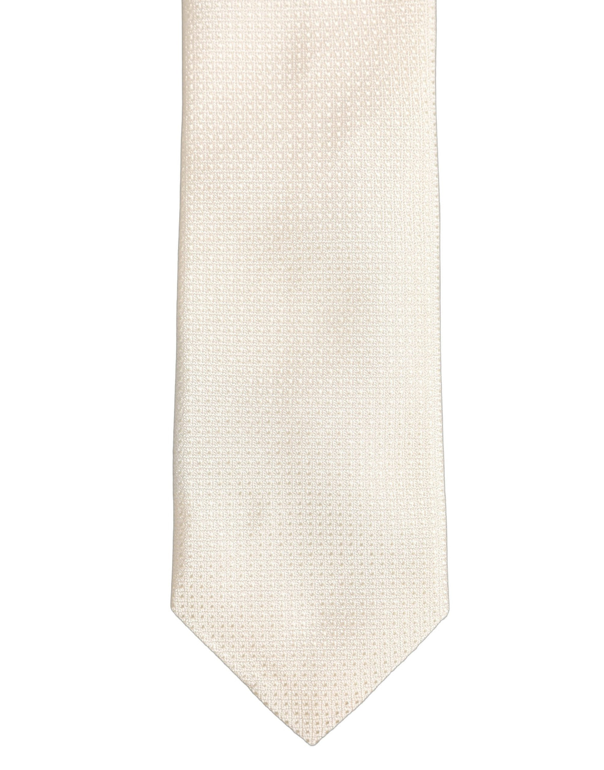 Men Off White Silk Textured Adjustable Tied Necktie Tie