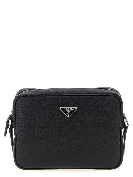 Black Calfskin Crossbody Bag