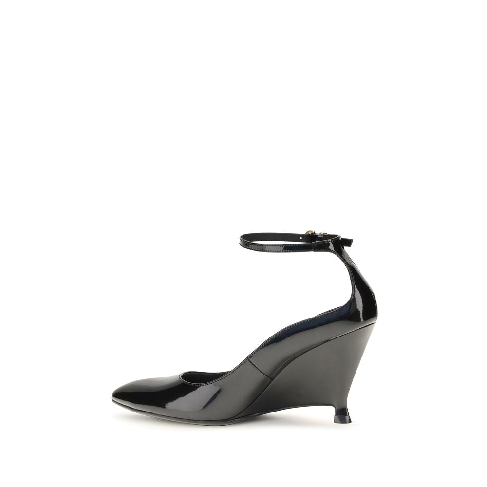 Black Calf Leather Bos Taurus Platform Pumps