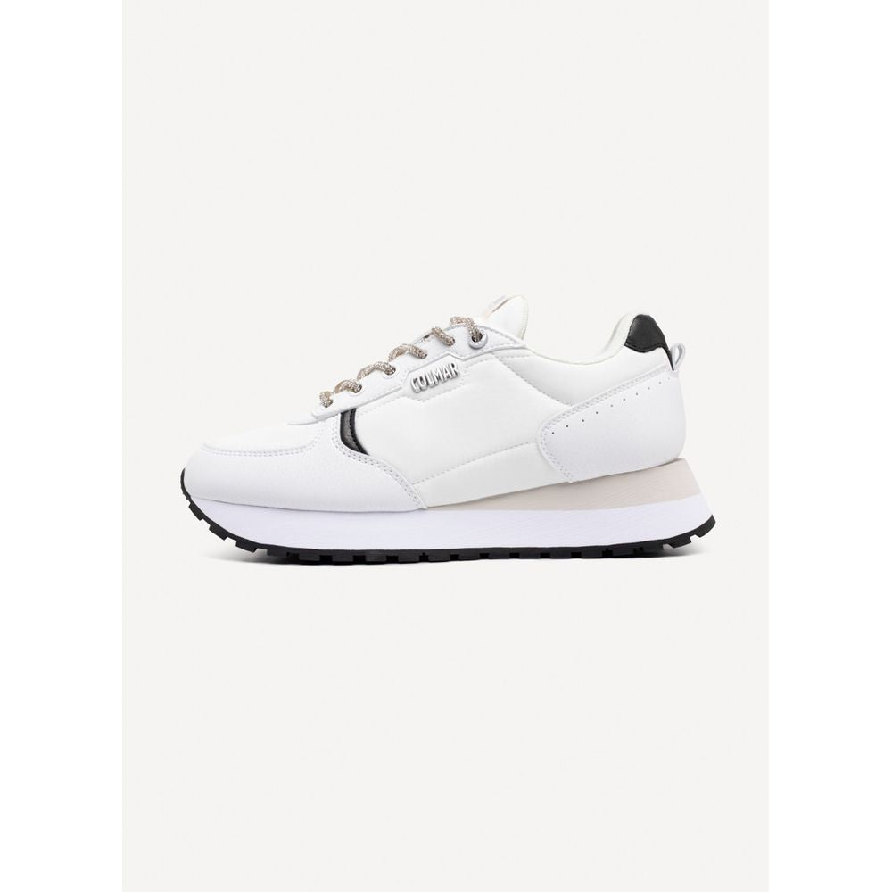 Black And White Polyethylene Athletic Sneakers