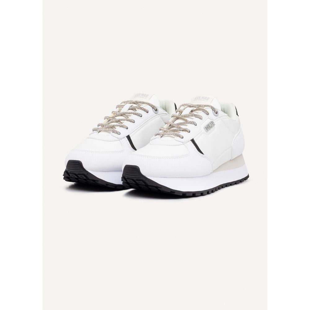 Black And White Polyethylene Athletic Sneakers