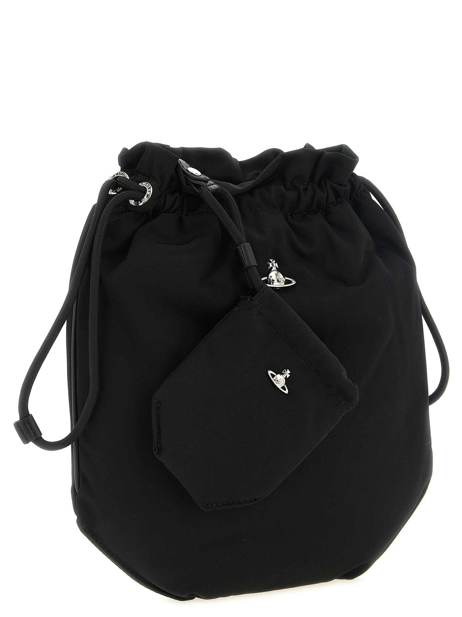 Black Polyester Clutch Bag
