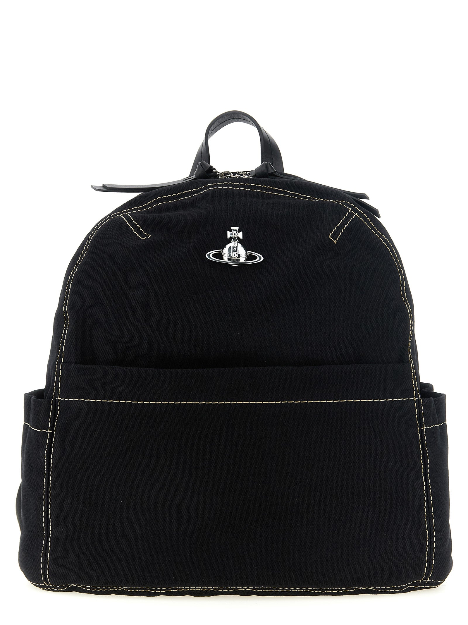Black Cotton Backpack