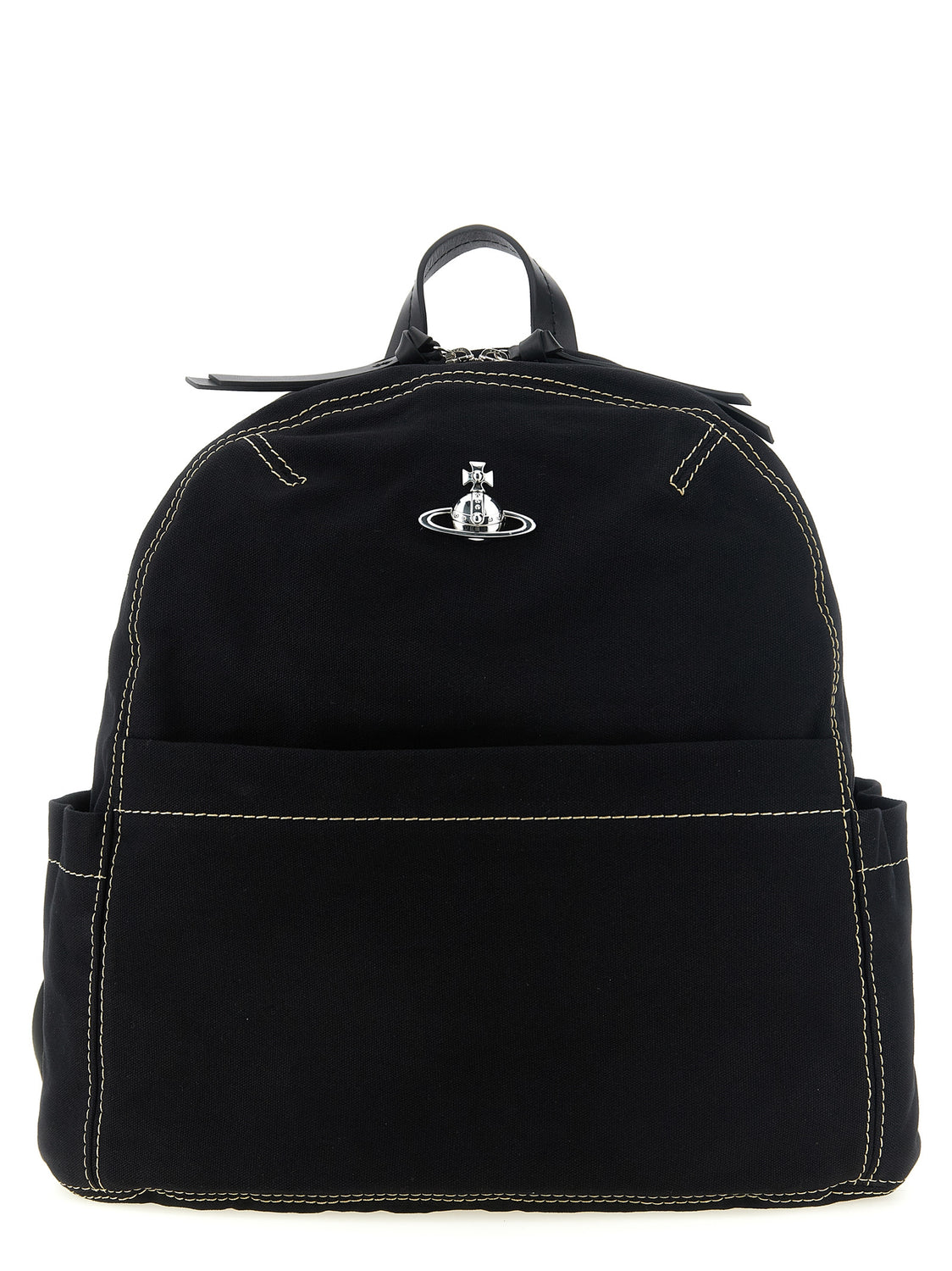 Black Cotton Backpack