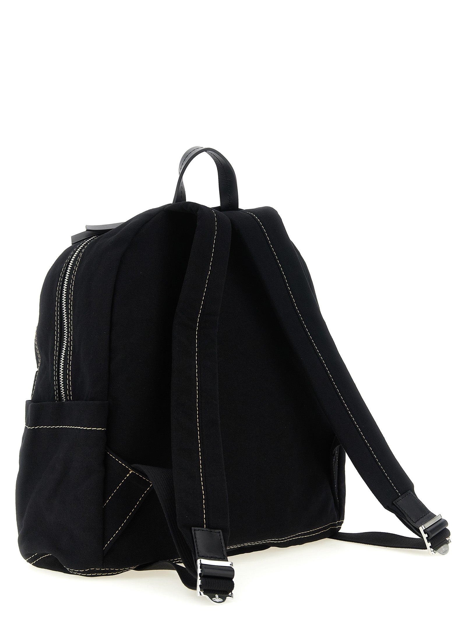 Black Cotton Backpack