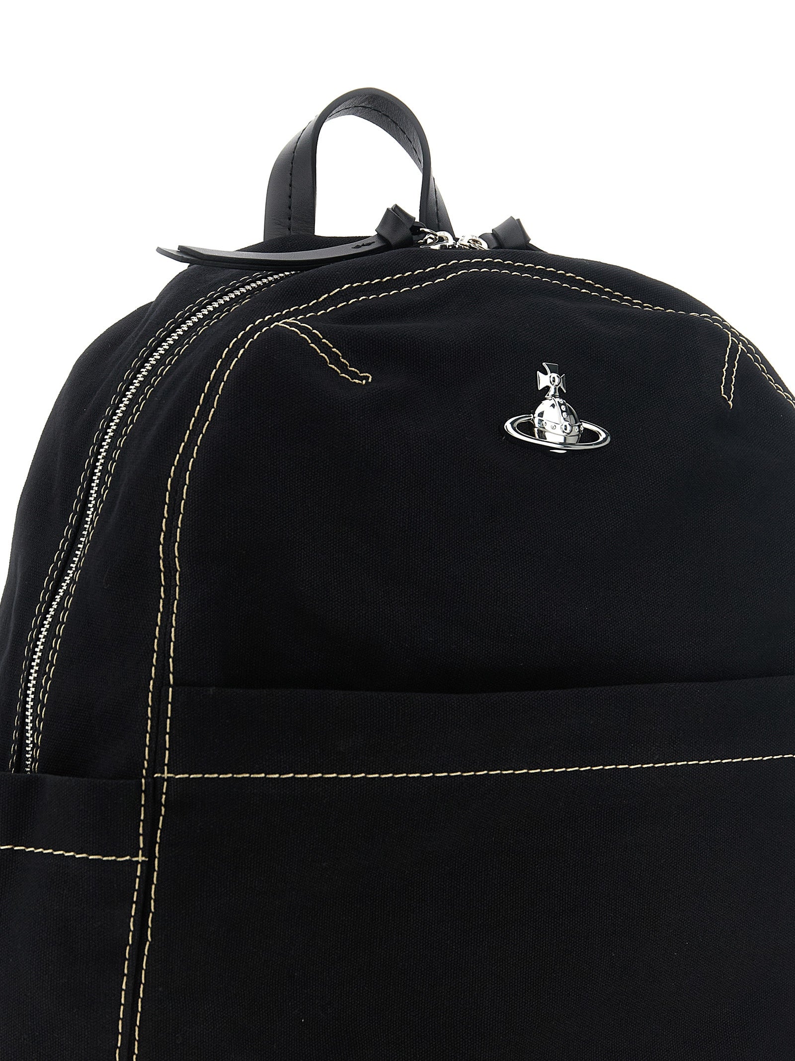 Black Cotton Backpack