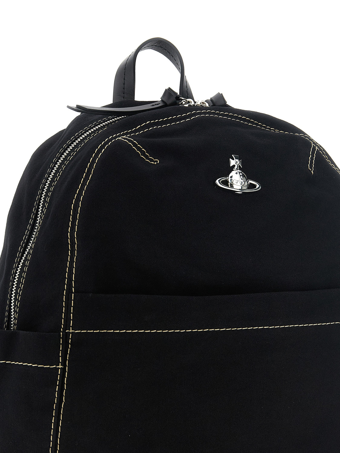 Black Cotton Backpack
