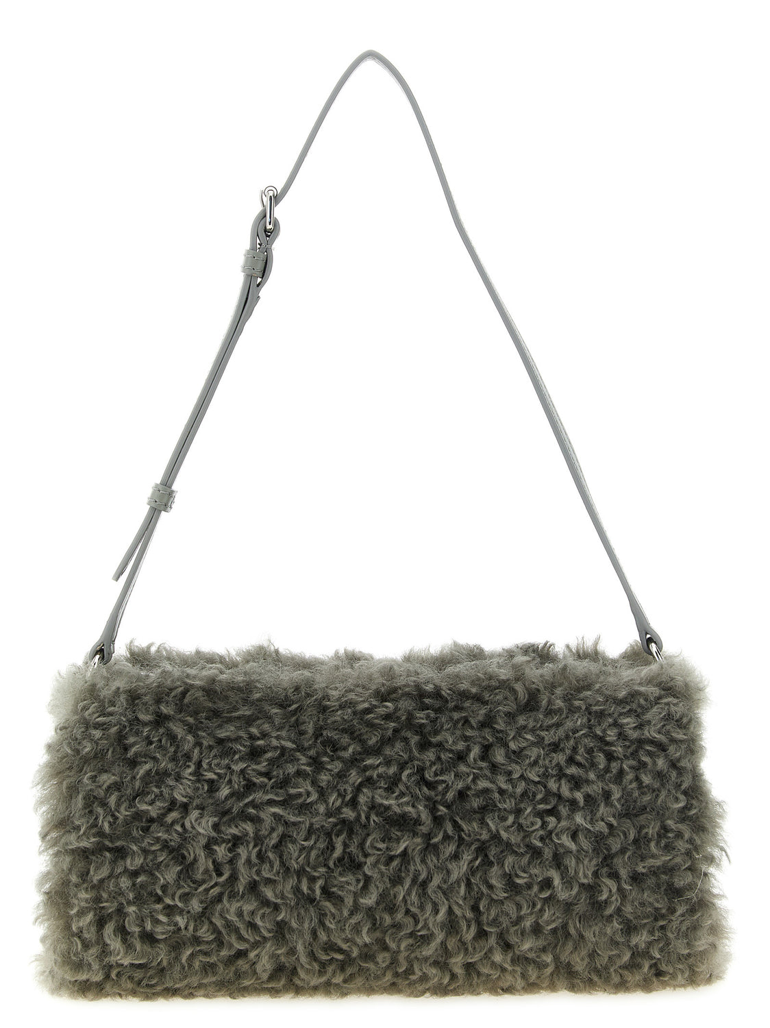 Gray Polyester Clutch Bag