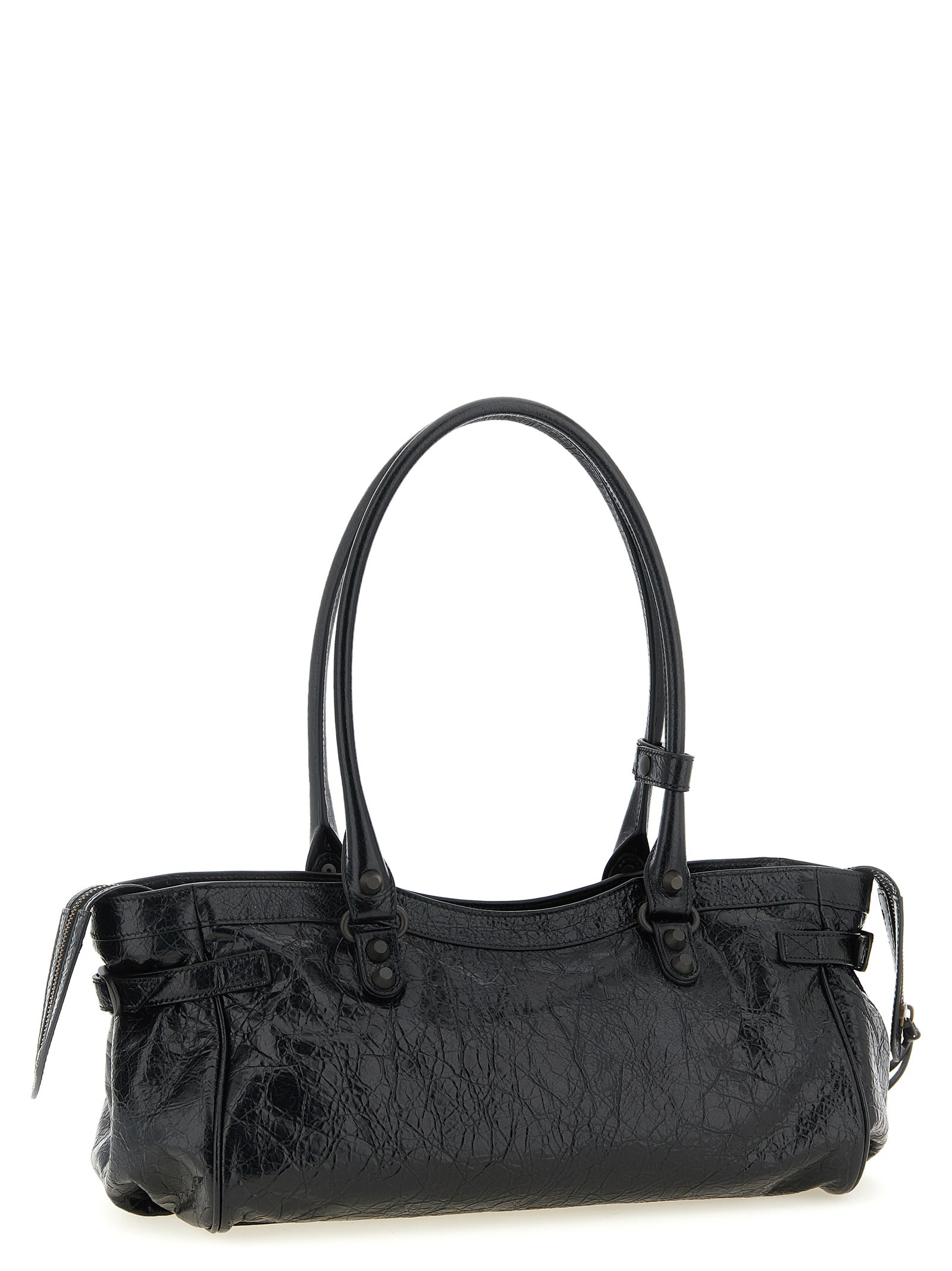 Black Lamb Leather Shoulder Bag