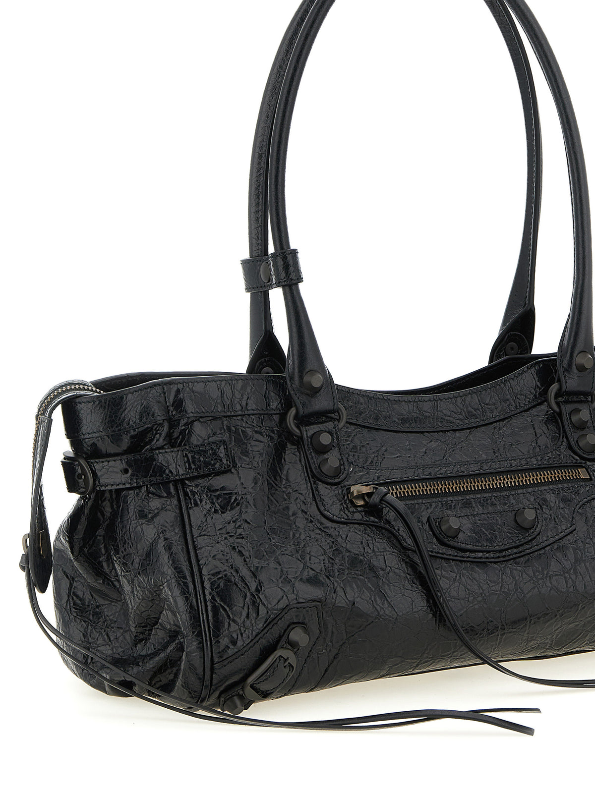 Black Lamb Leather Shoulder Bag