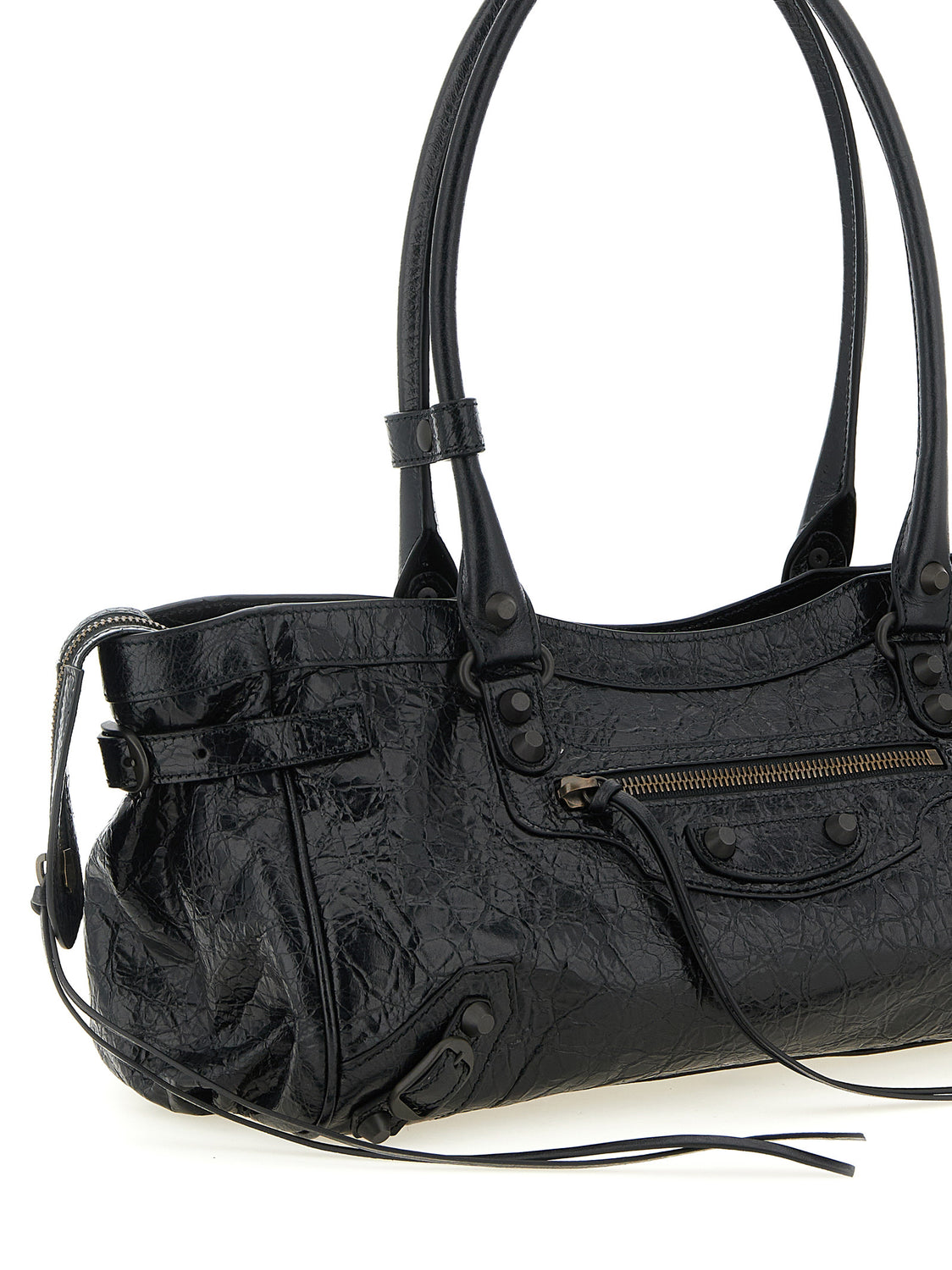 Black Lamb Leather Shoulder Bag