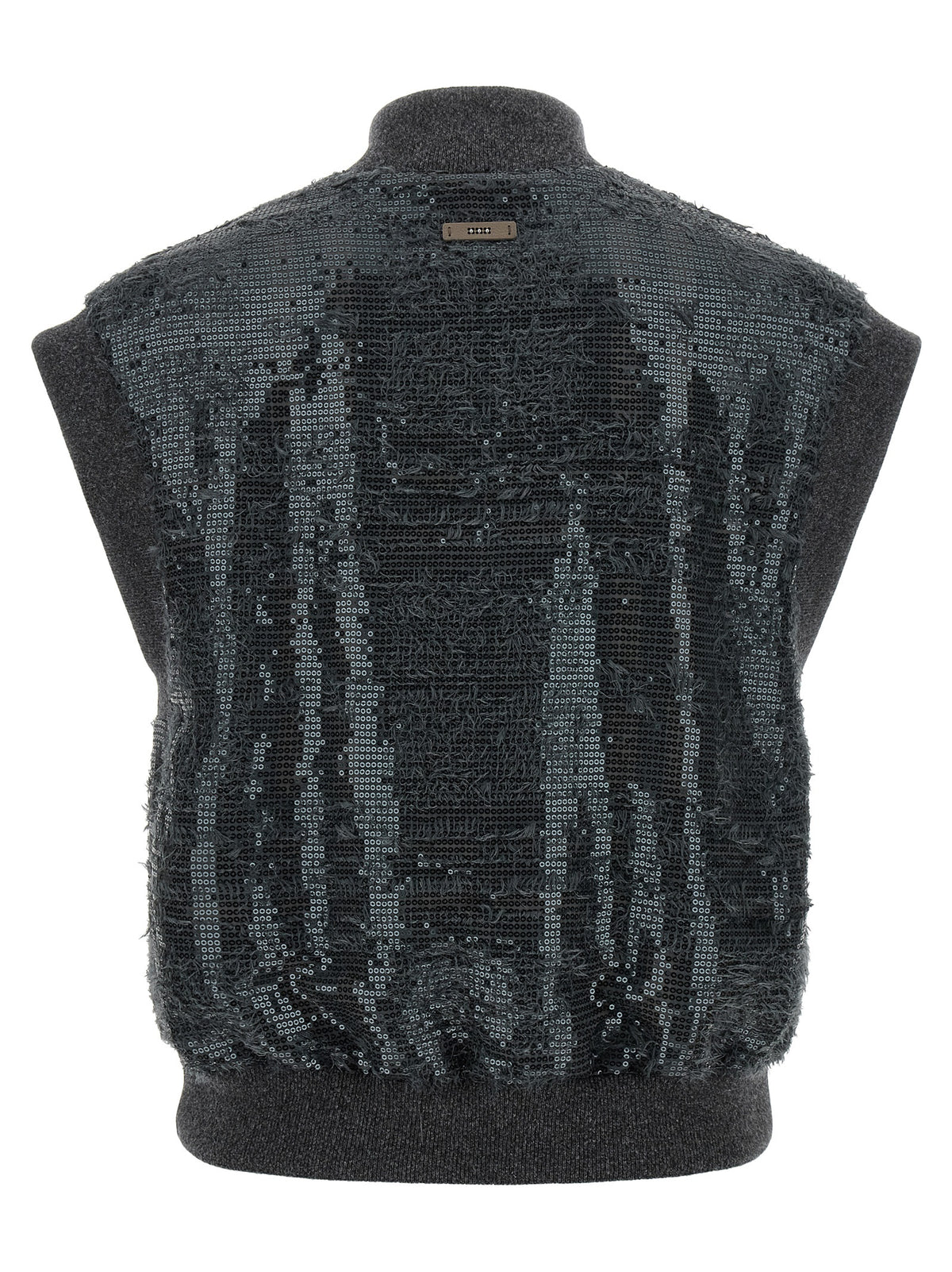 Gray Polyester Sleeveless Jacket