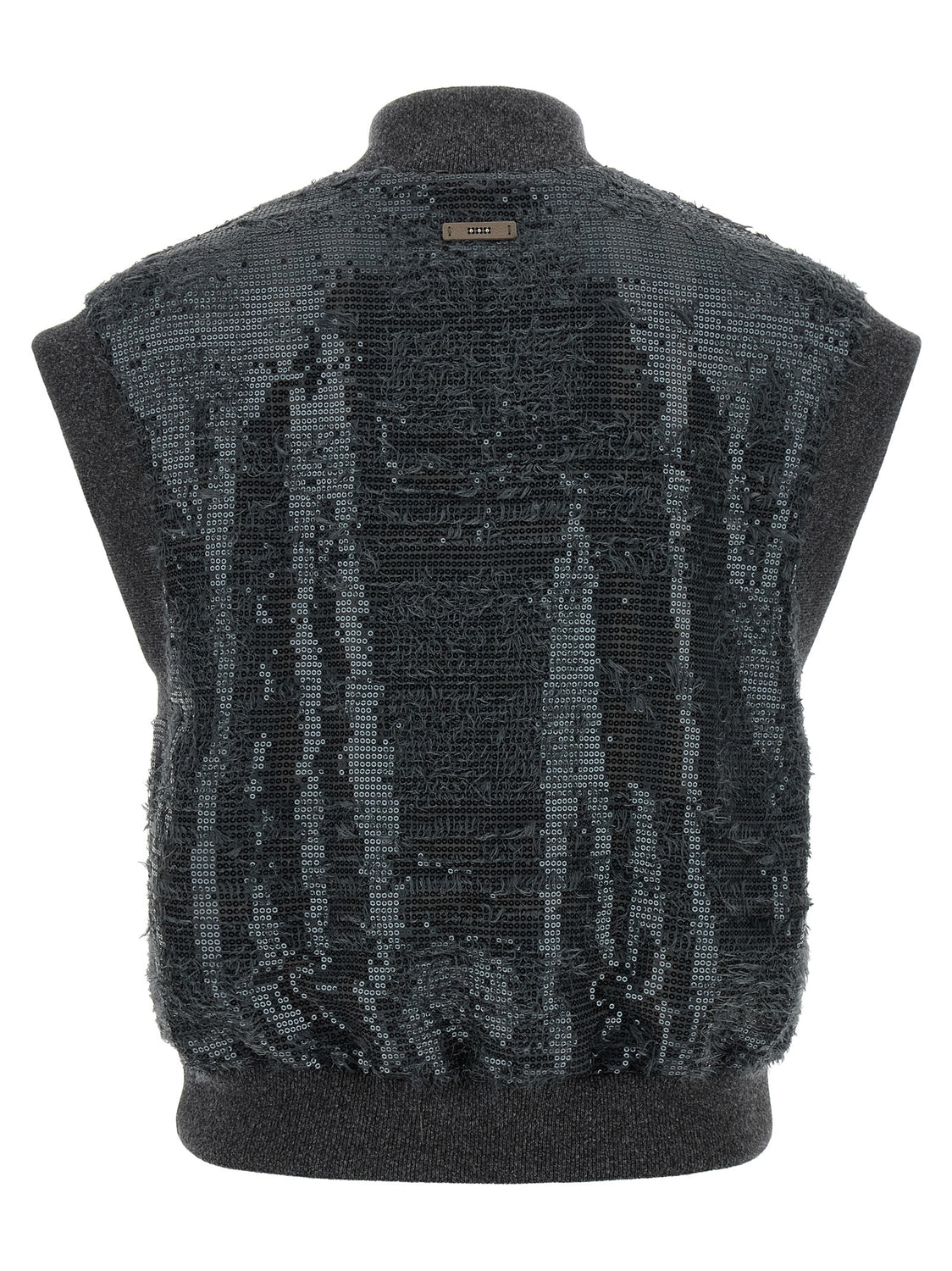 Gray Polyester Sleeveless Jacket