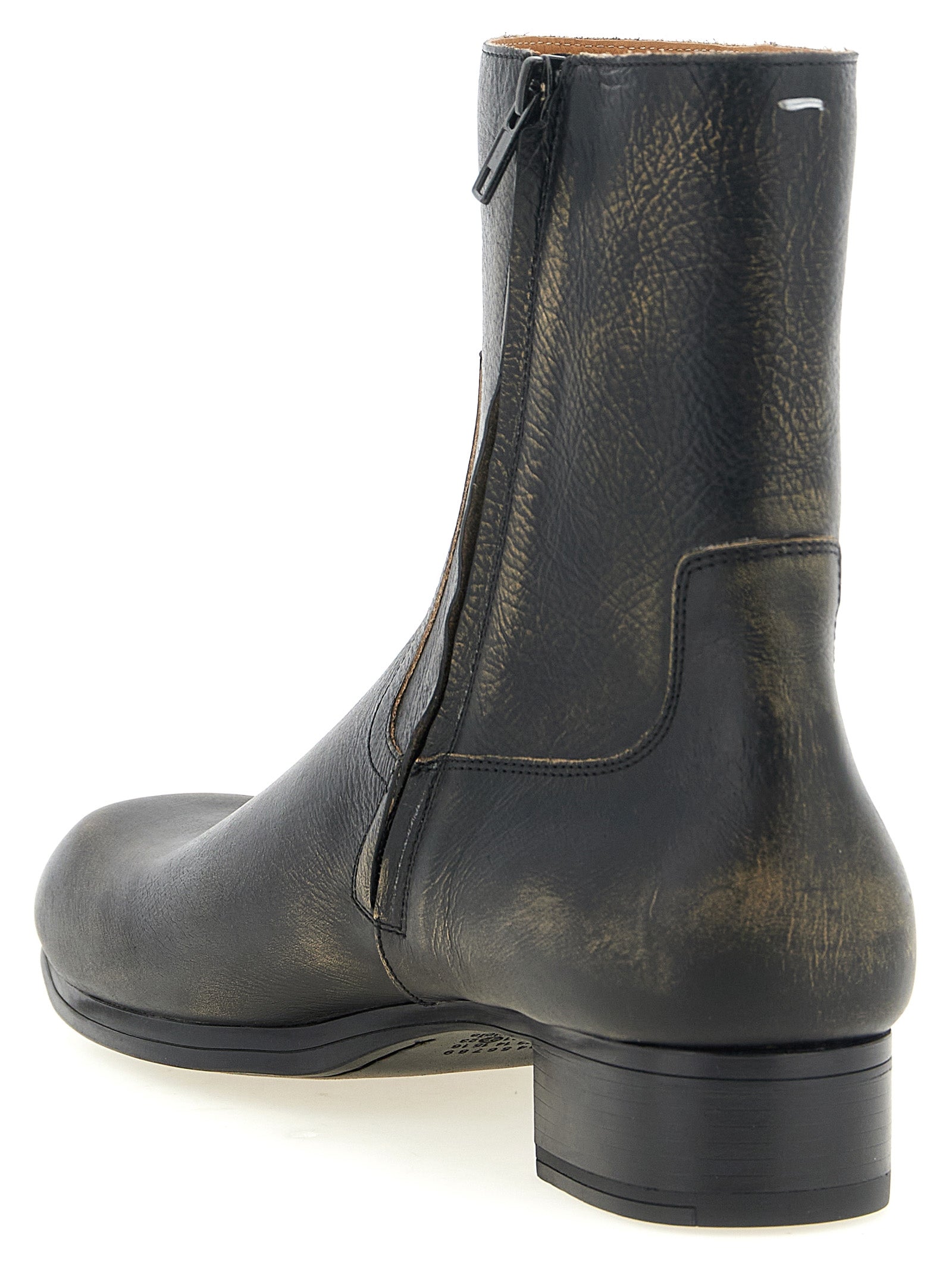 Black Calfskin Ankle Boots