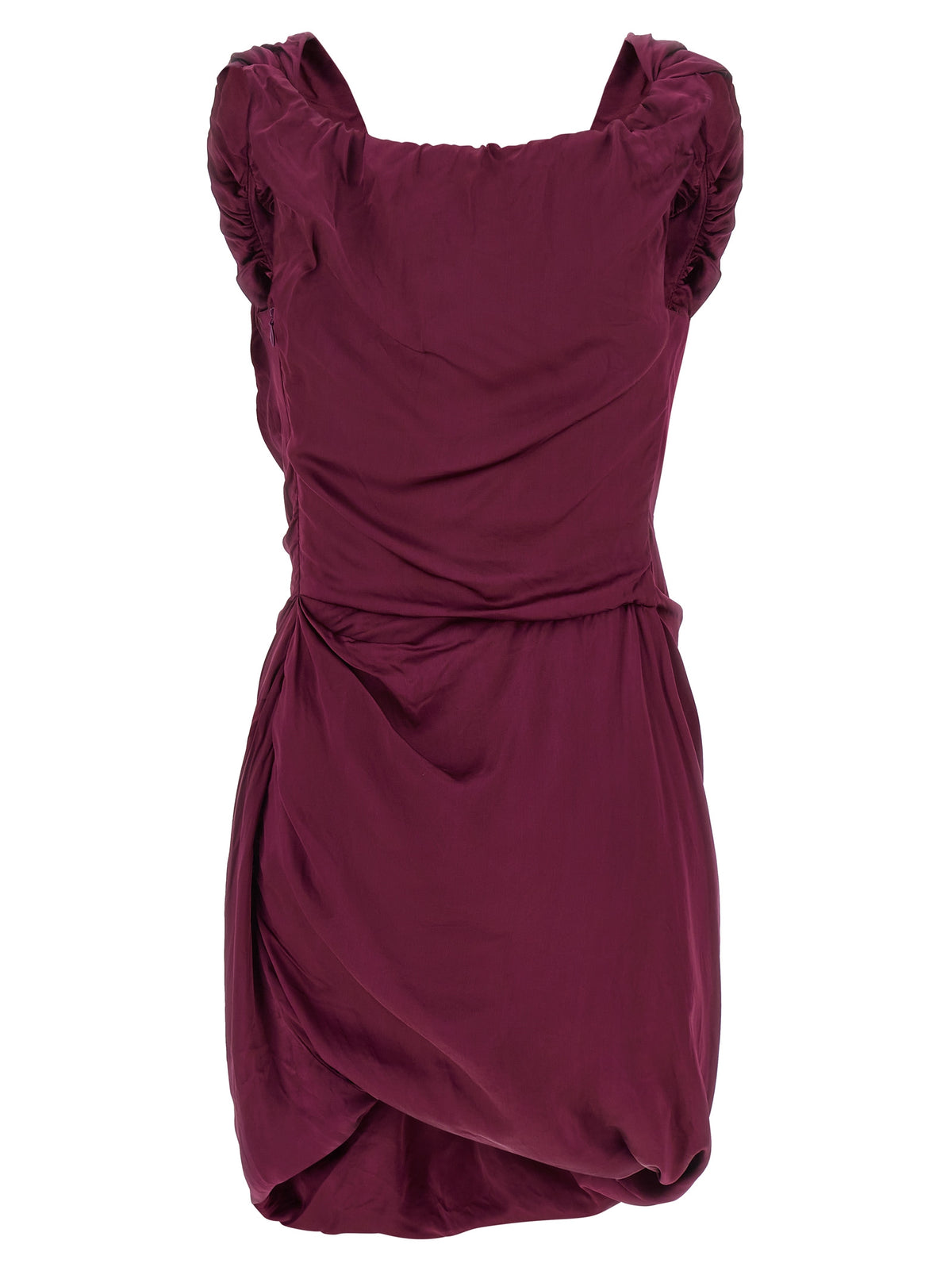 Bordeaux Viscose Short Dress