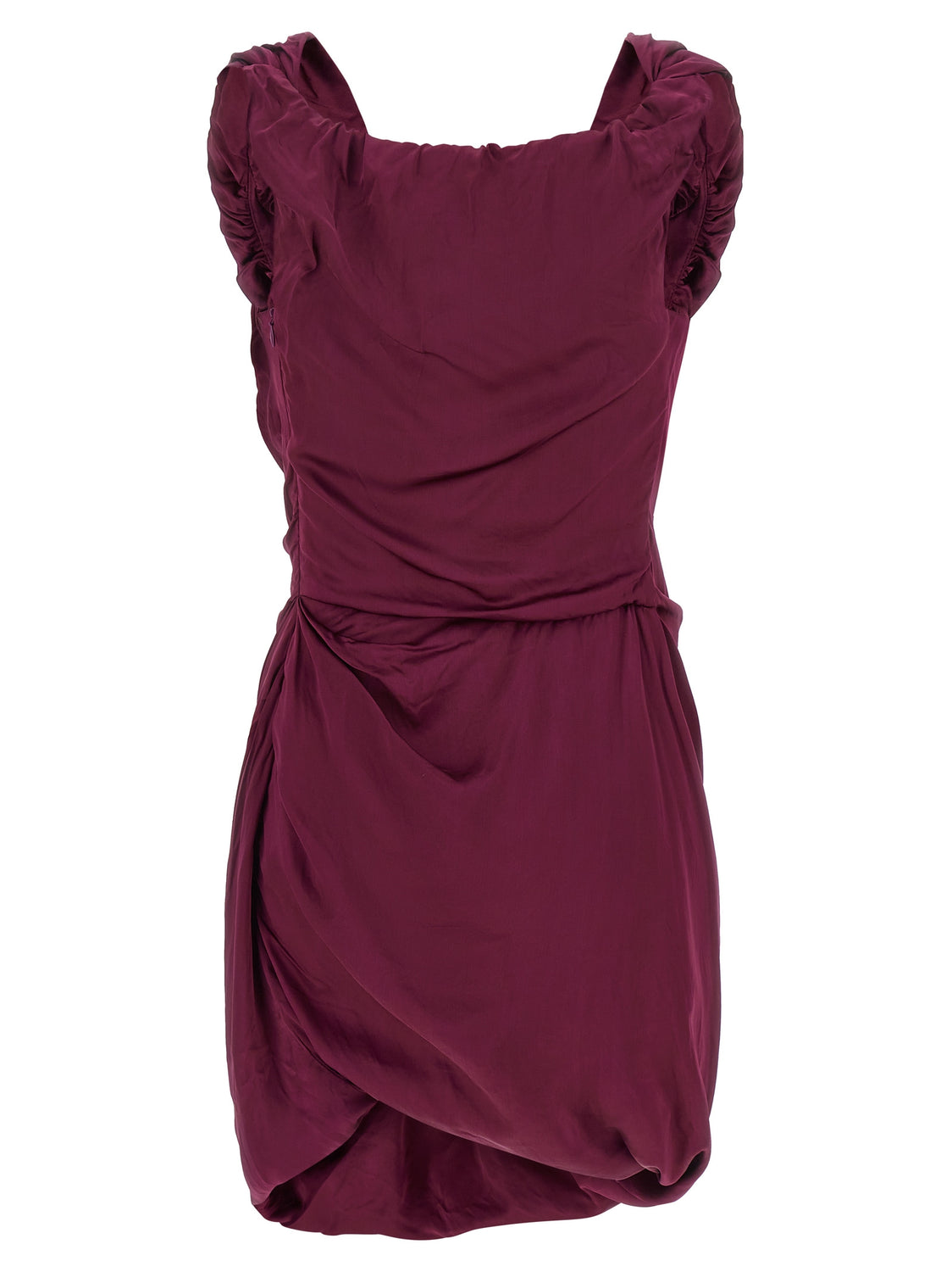 Bordeaux Viscose Short Dress