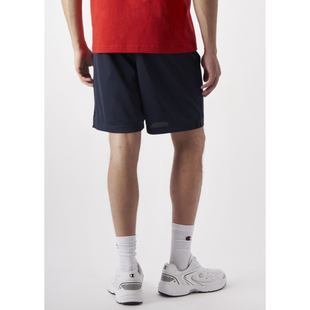 Navy Blue Polyester Bermuda Shorts