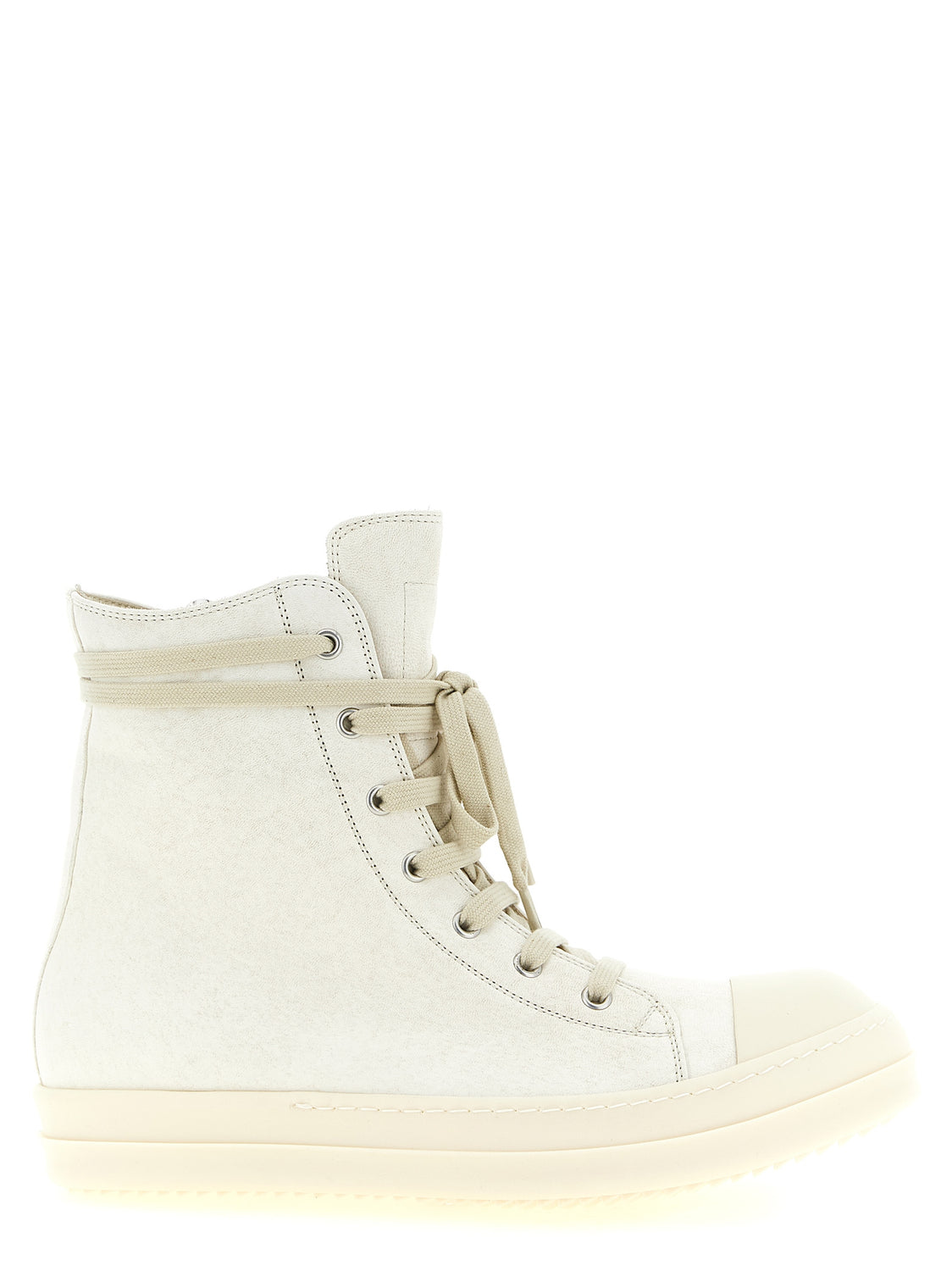 White Lamb Leather High Top Sneakers