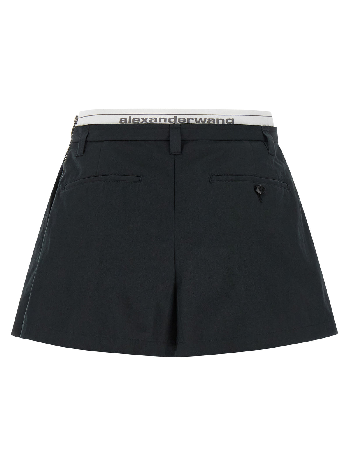Black Cotton Bermuda Shorts