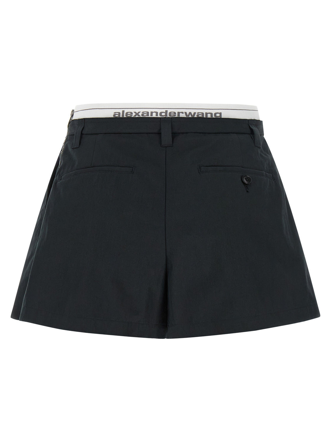 Black Cotton Bermuda Shorts