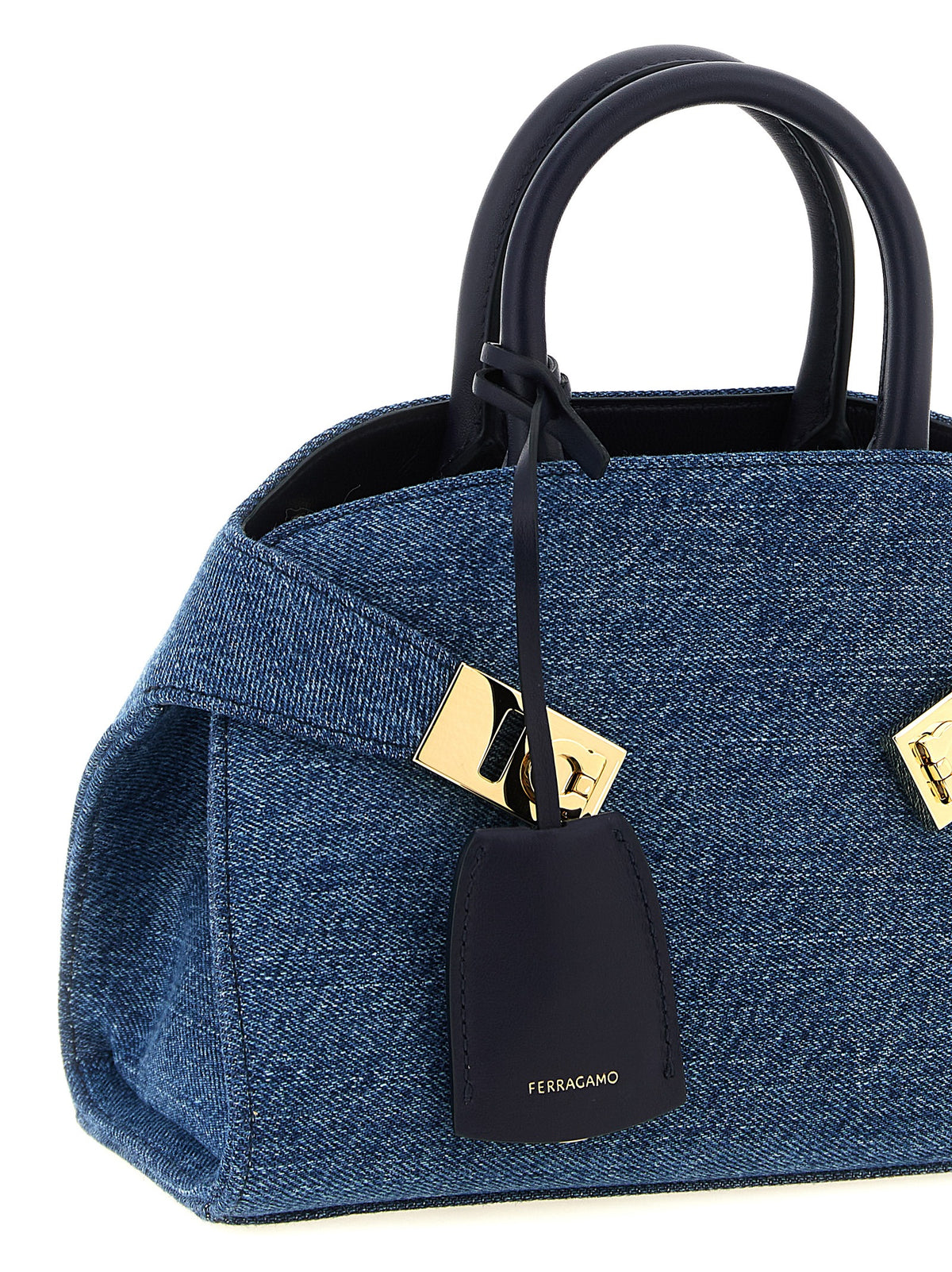 Blue Fabric Handbag