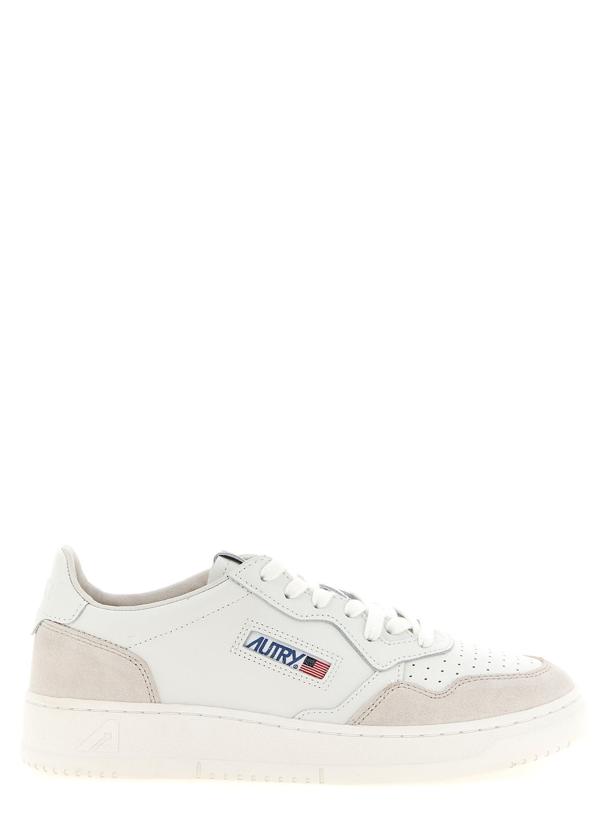 White Cowhide Low Top Sneakers