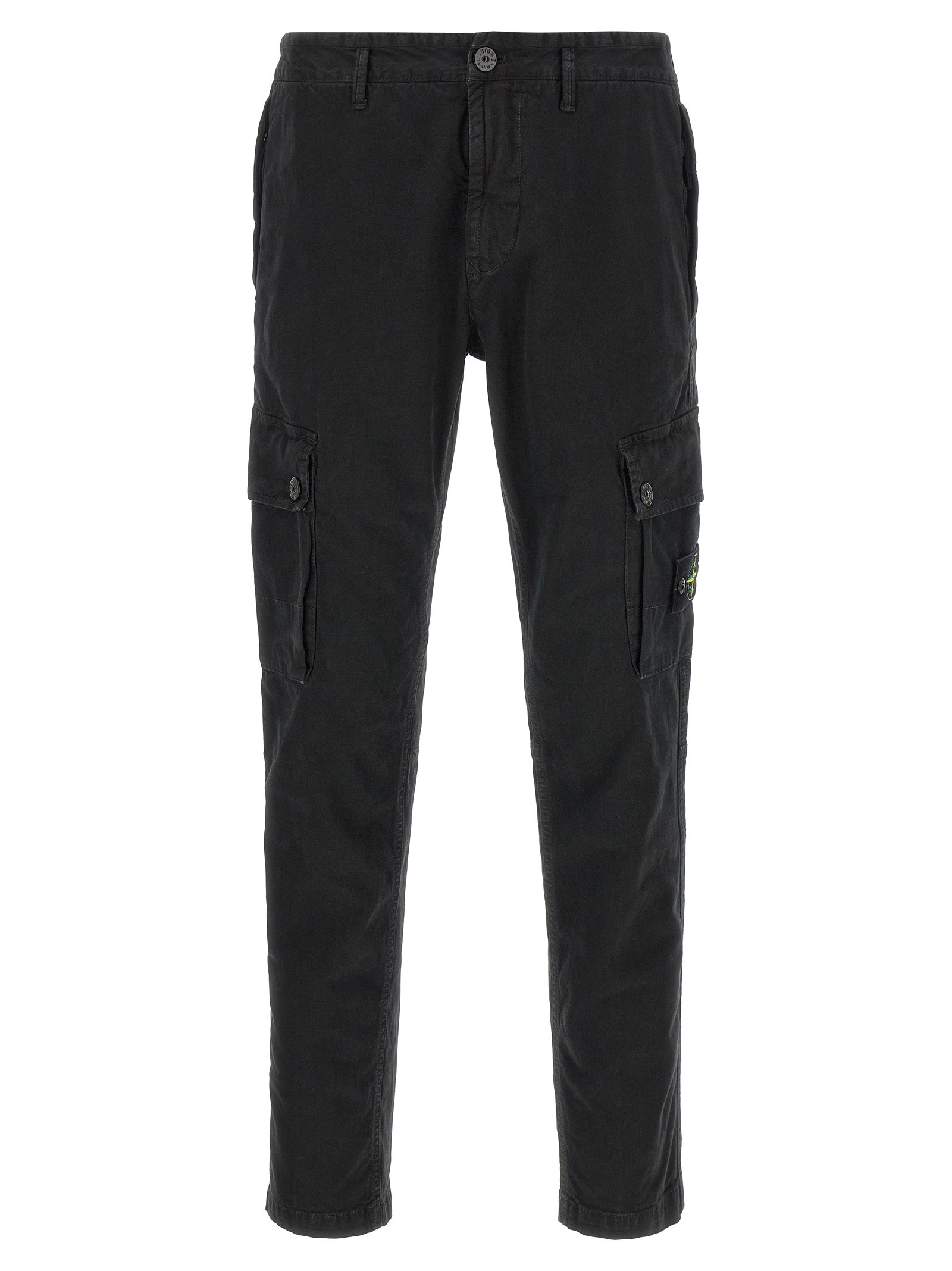 Black Cotton Cargo Pants