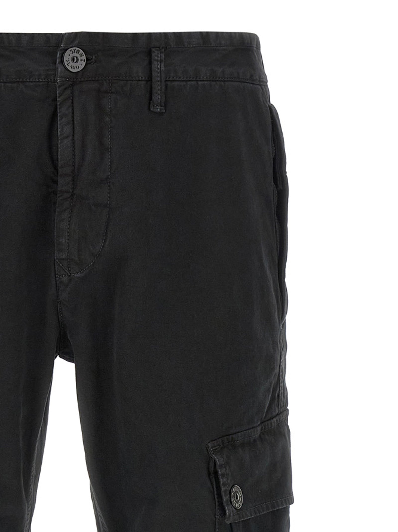 Black Cotton Cargo Pants