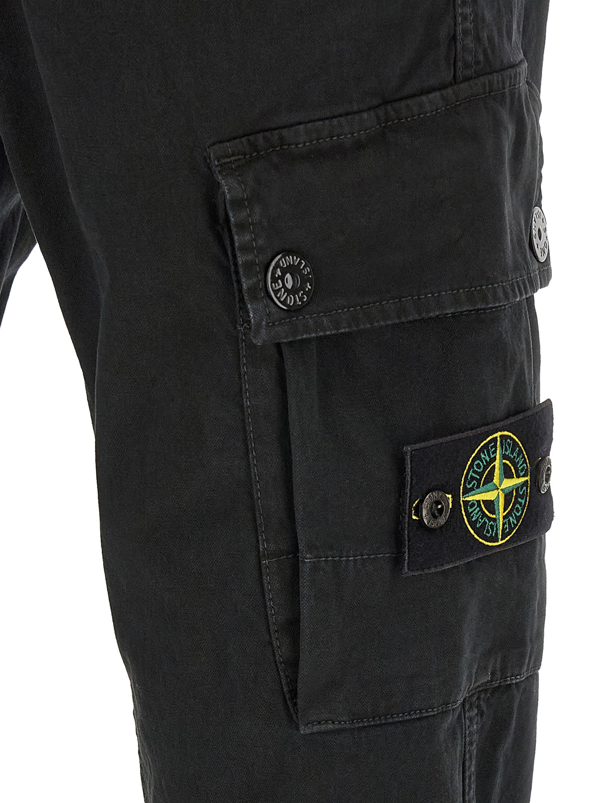 Black Cotton Cargo Pants