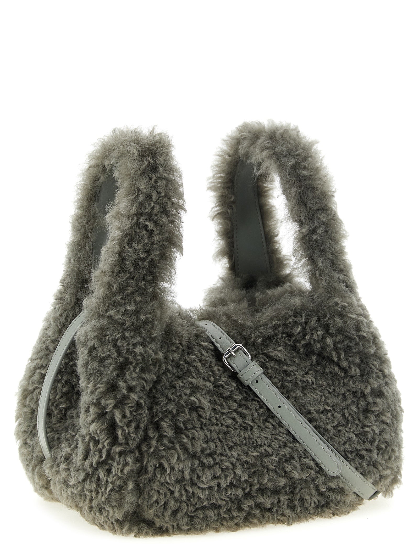 Gray Polyester Shoulder Bag