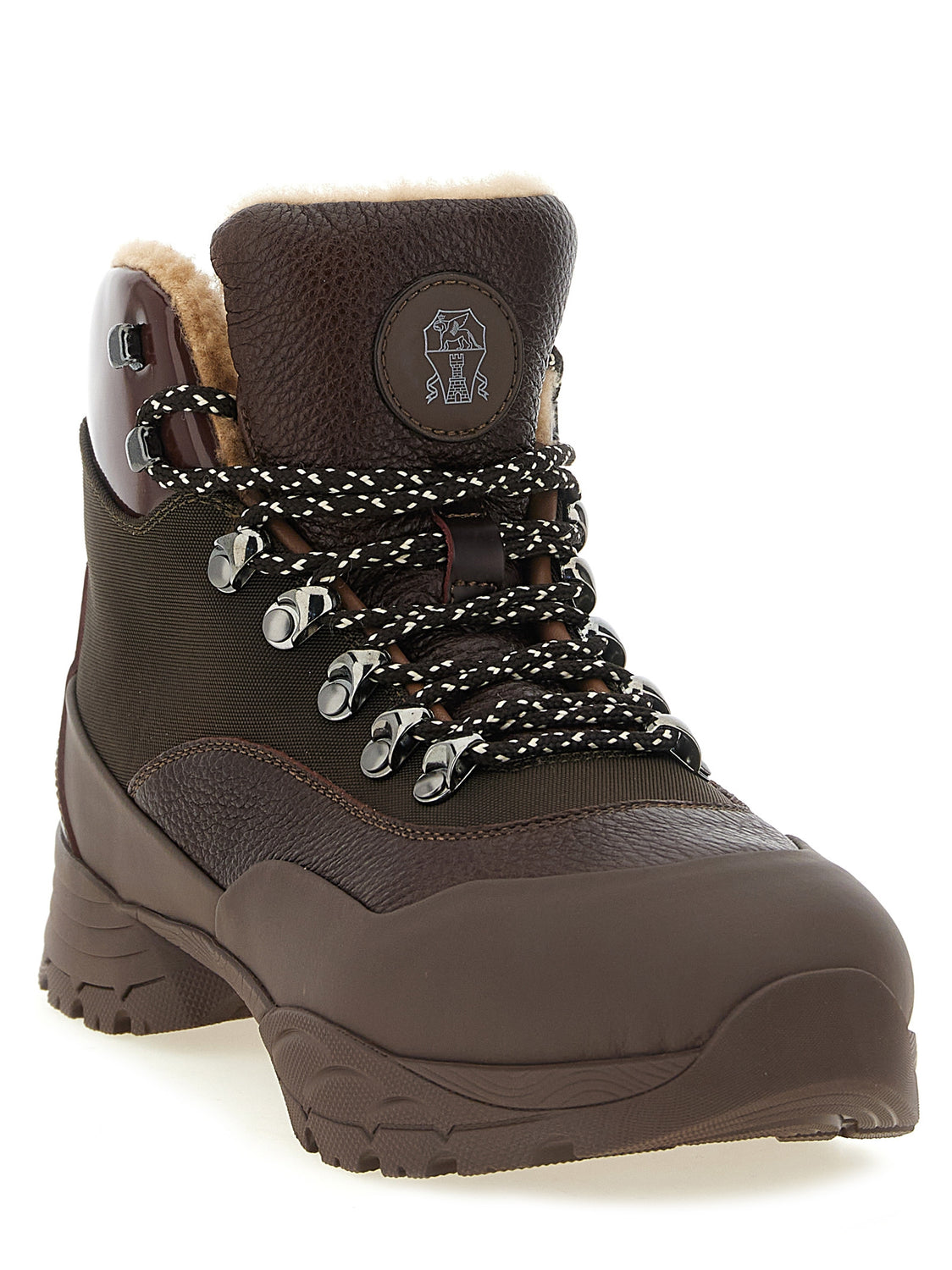 Brown Polyamide Ankle Boots