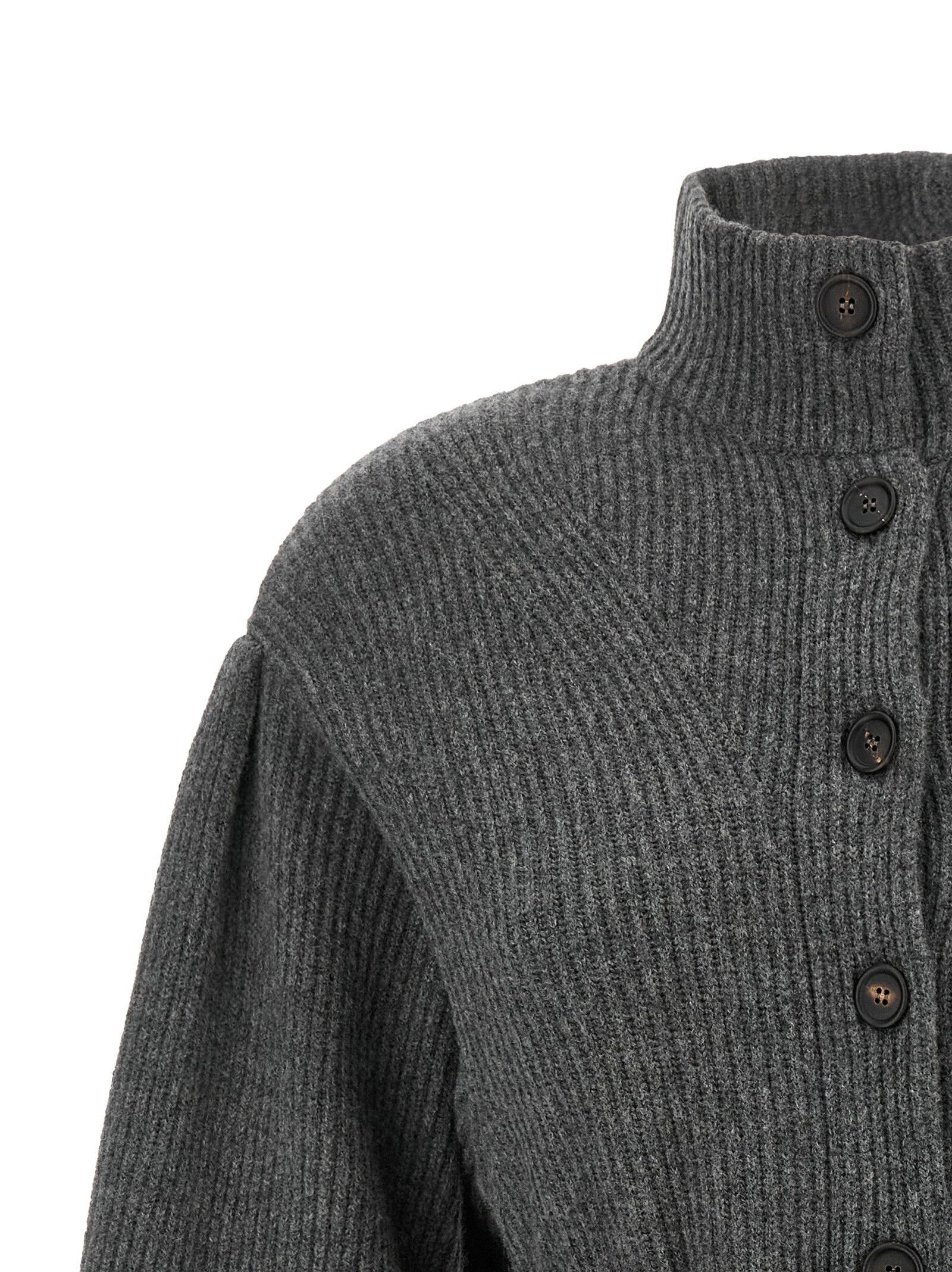 Gray Virgin Wool Cardigan