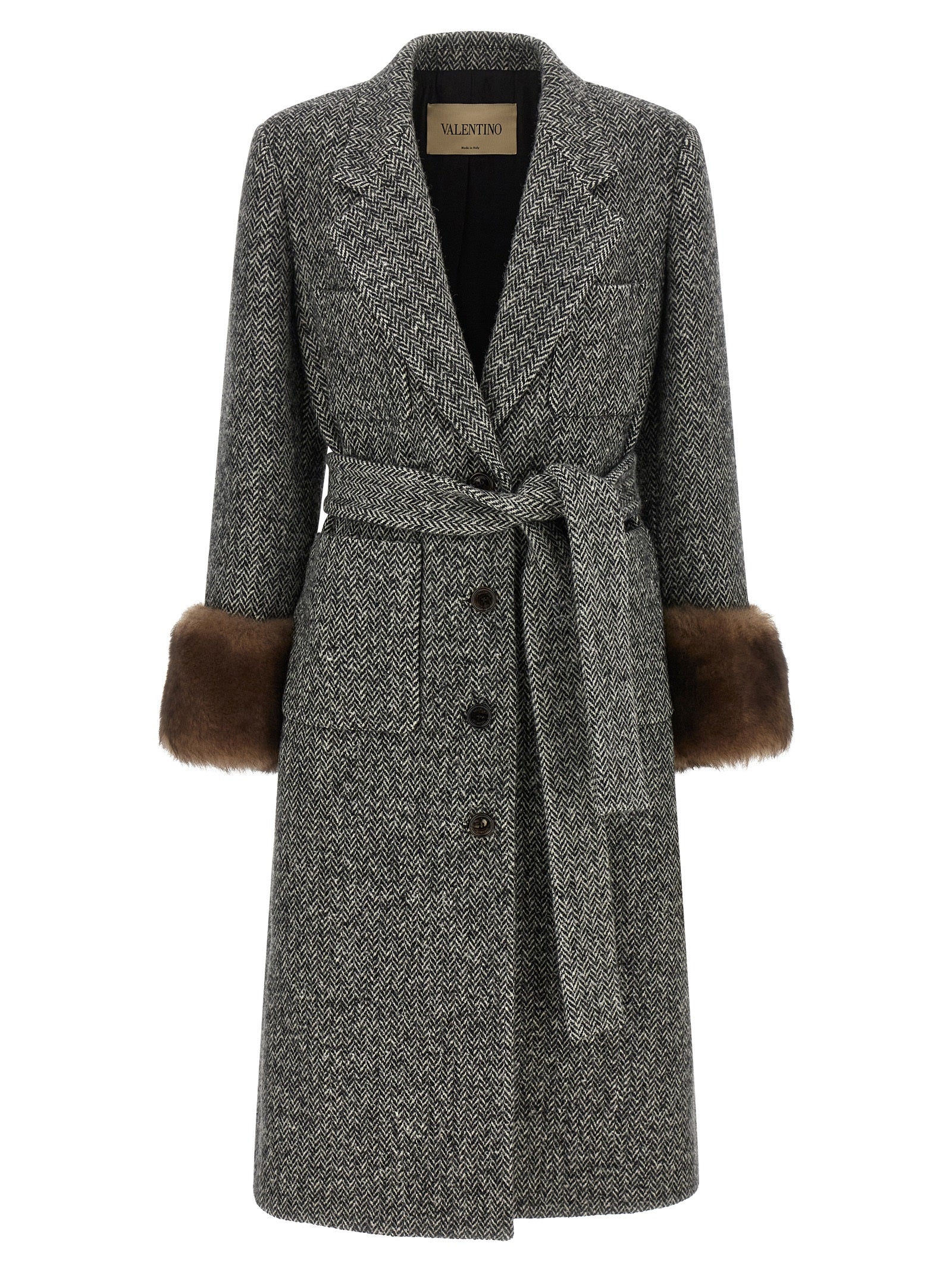 Bicolor Virgin Wool Coat