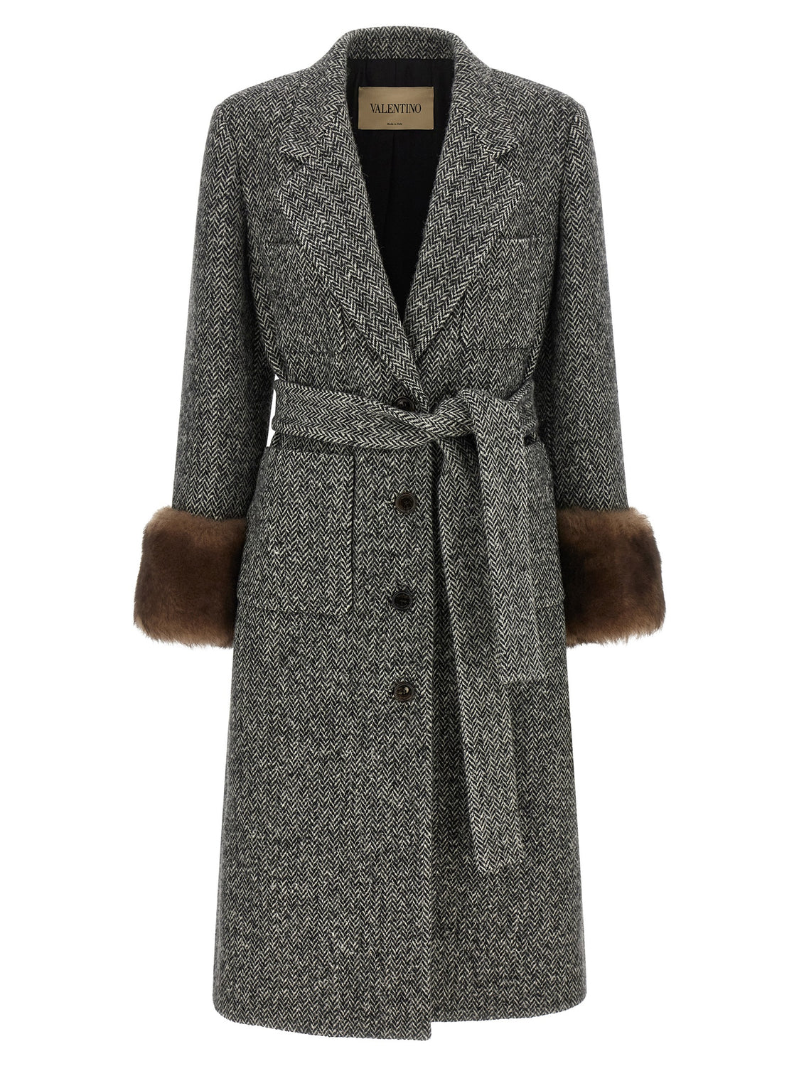 Bicolor Virgin Wool Coat