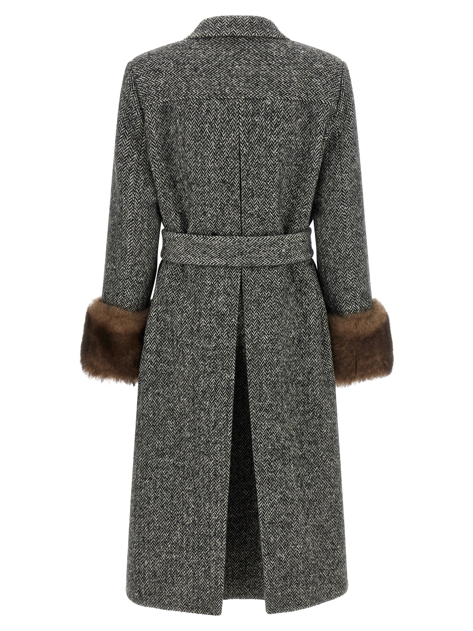 Bicolor Virgin Wool Coat