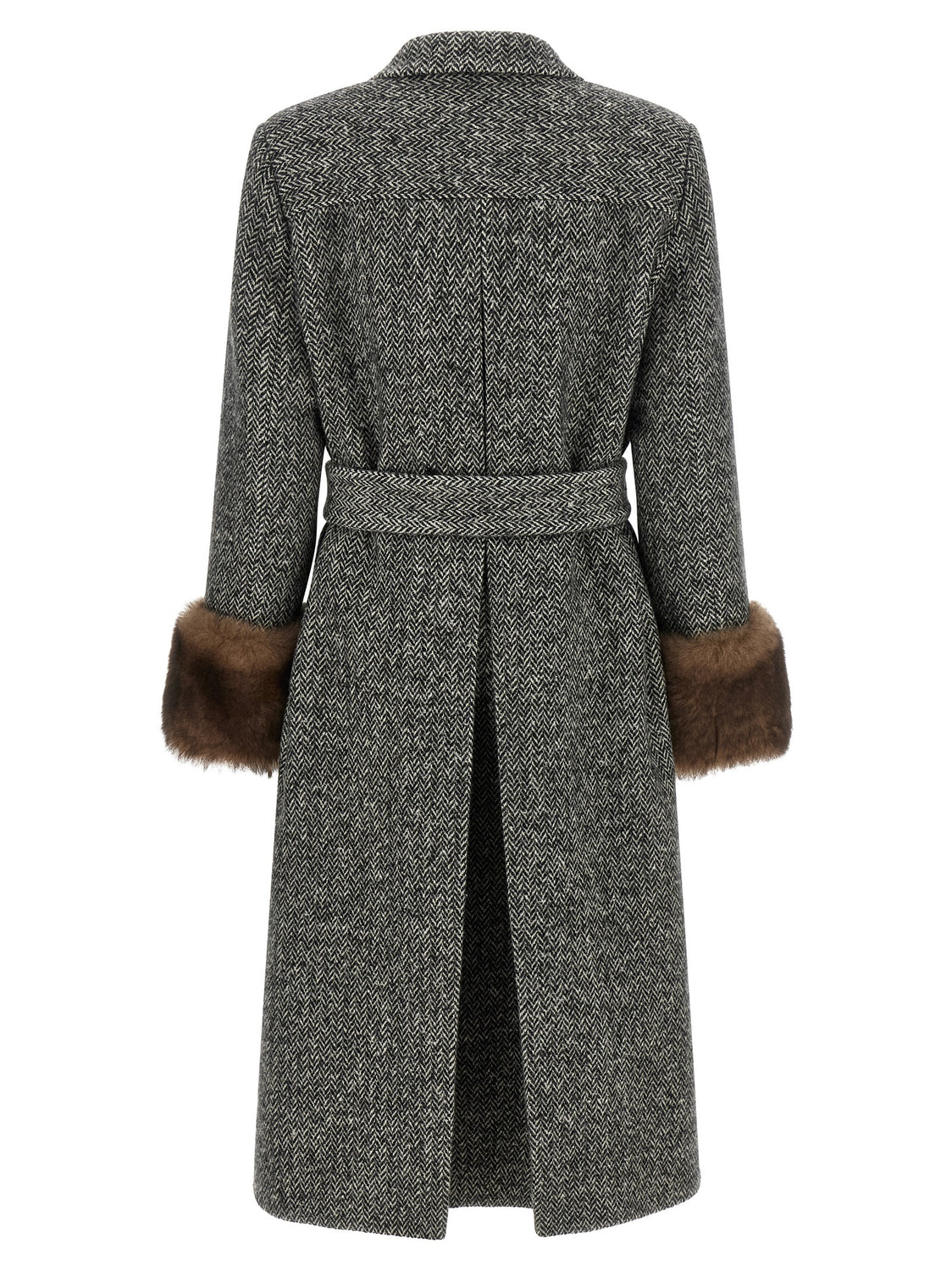 Bicolor Virgin Wool Coat