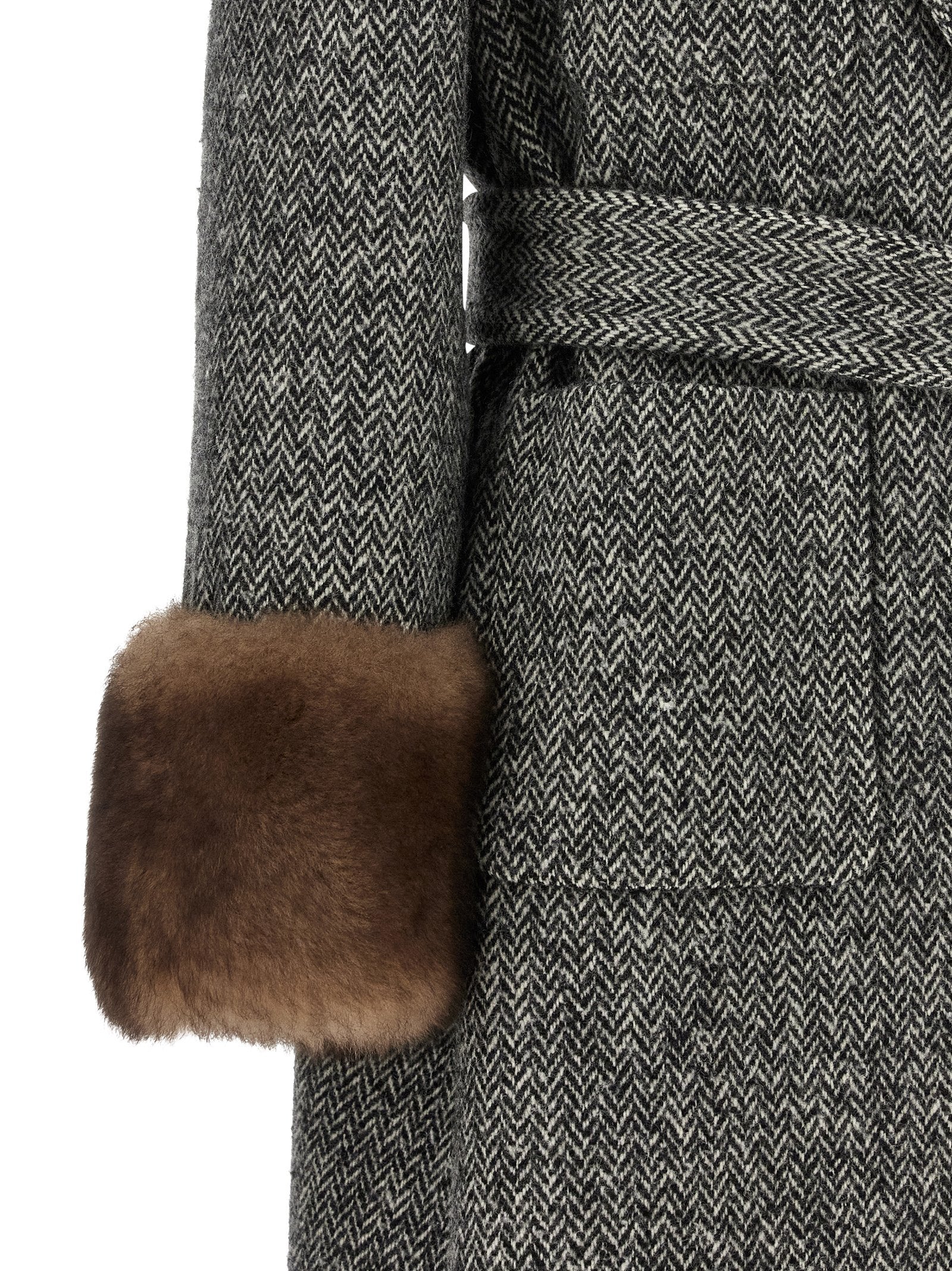 Bicolor Virgin Wool Coat