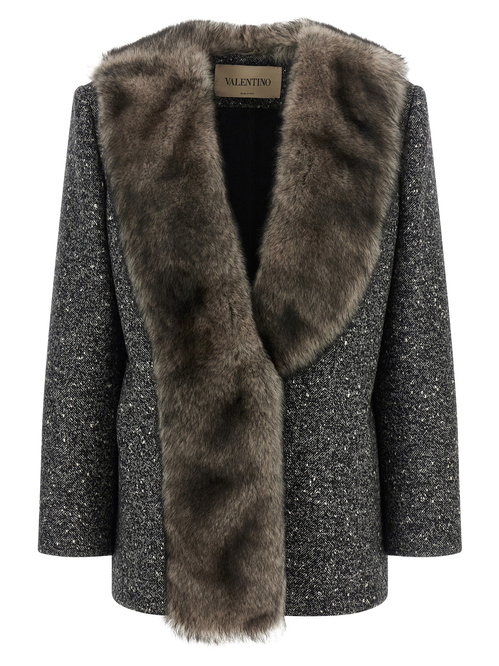 Bicolor Virgin Wool Coat
