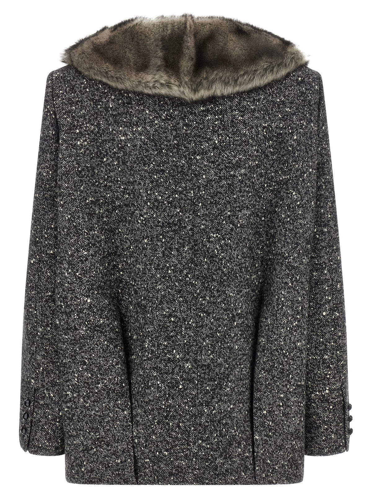 Bicolor Virgin Wool Coat